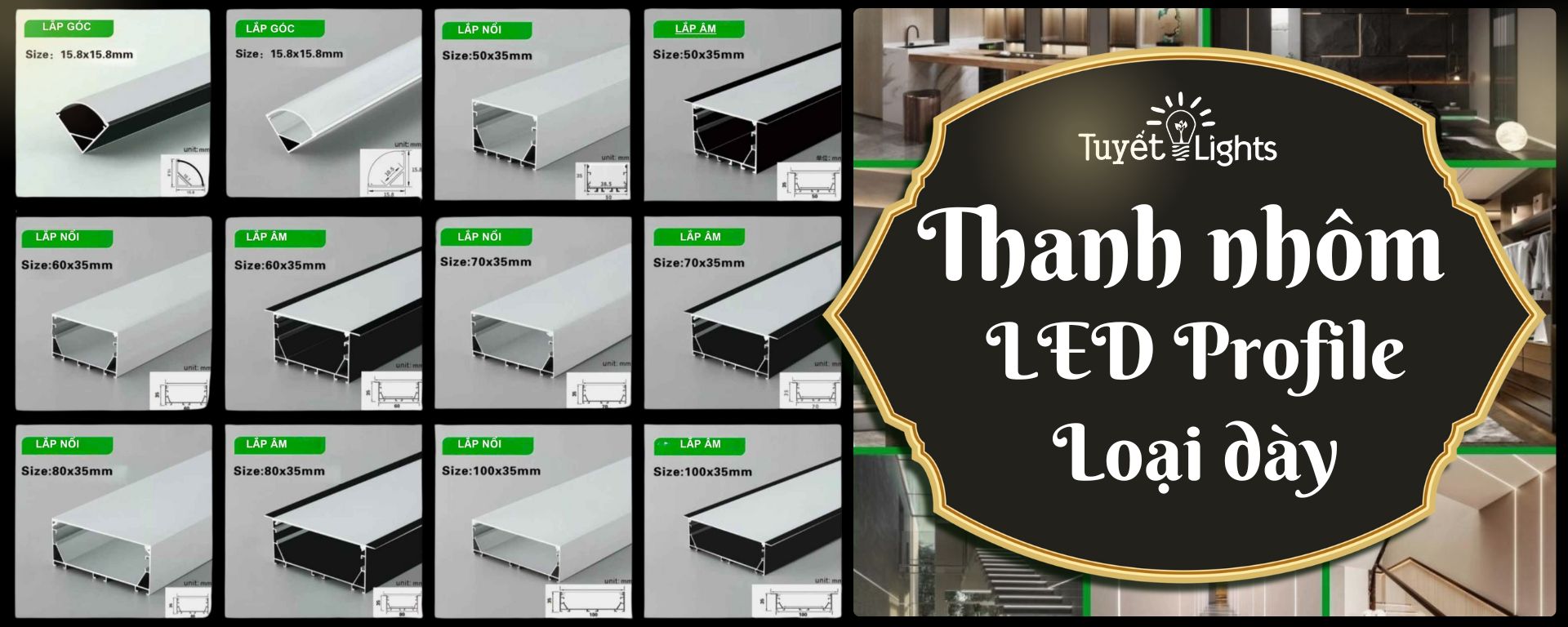 Thanh nhôm led profile